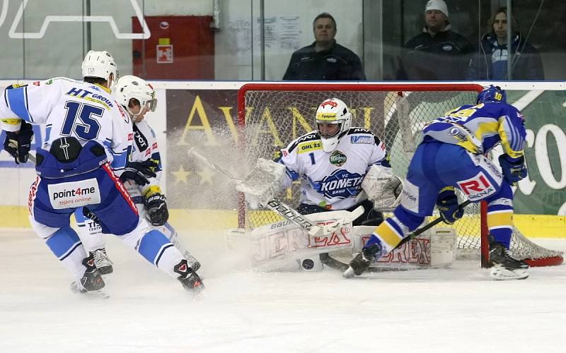 Brněnští hokejisté ve 45. extraligovém kole doma nestačili v derby na Zlín. Podlehli mu jednoznačně 0:4