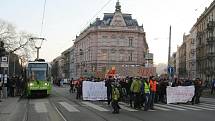 Studenti vysokých škol v Brně prostestovali proti školským reformám.