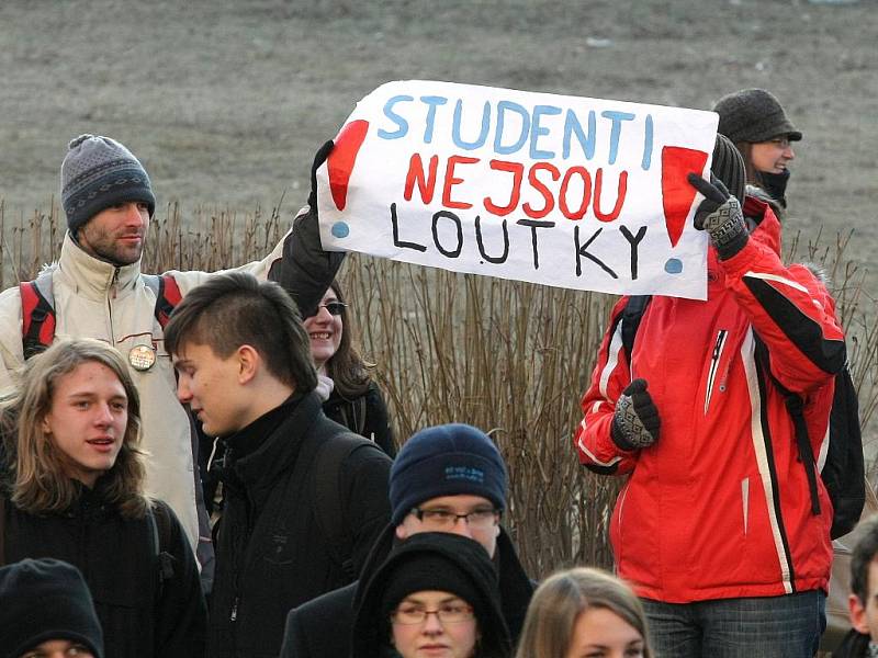 Studenti vysokých škol v Brně prostestovali proti školským reformám.