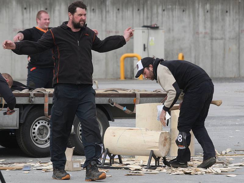 Timbersports v rámci veletrhu Techagro na brněnském výstavišti.