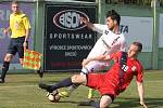 Blanenští fotbalisté (v červeném) podlehli brněnské Líšni 0:1.