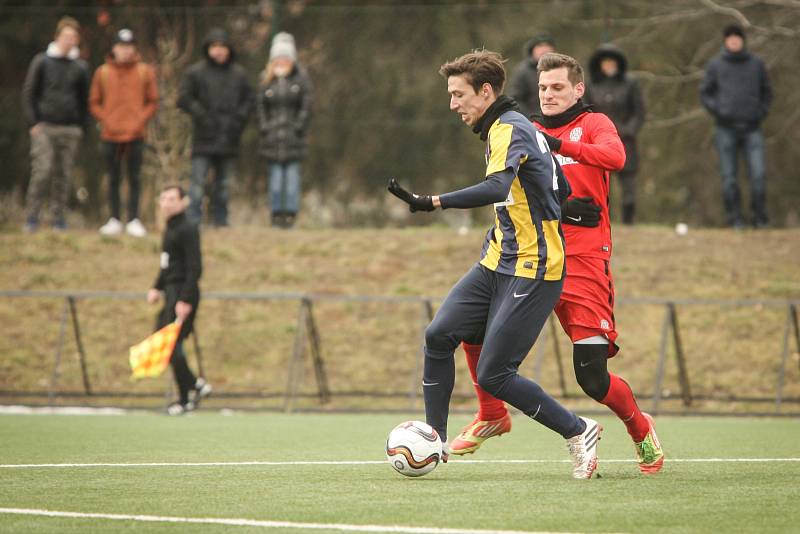 Fotbalisté brněnské Zbrojovky (v červeném) zvítězili v Tipsport lize nad Opavou 2:1.