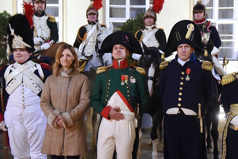 Císař Napoleon Bonaparte převzal od primátorky Markéty Vaňkové klíč od města Brna.