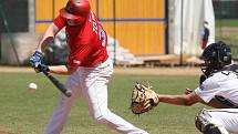 Baseballisté Techniky Brno (v červeném). 