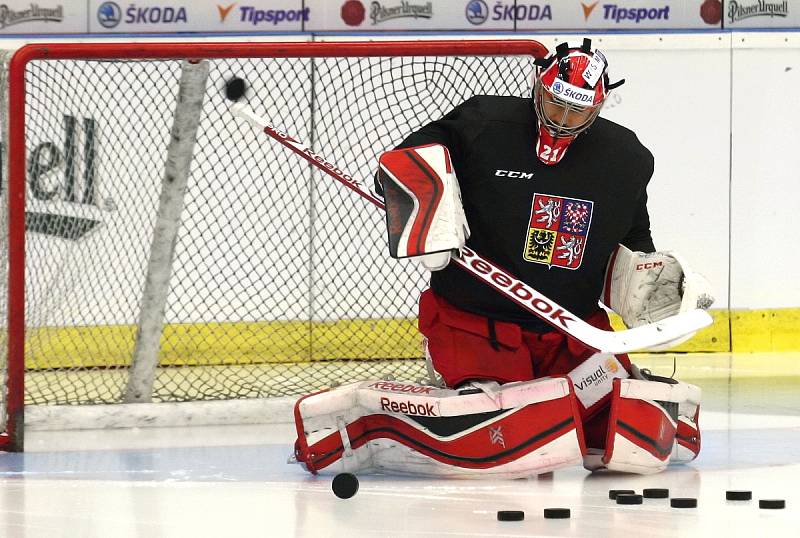 Hokejová reprezentace trénovala v Brně.