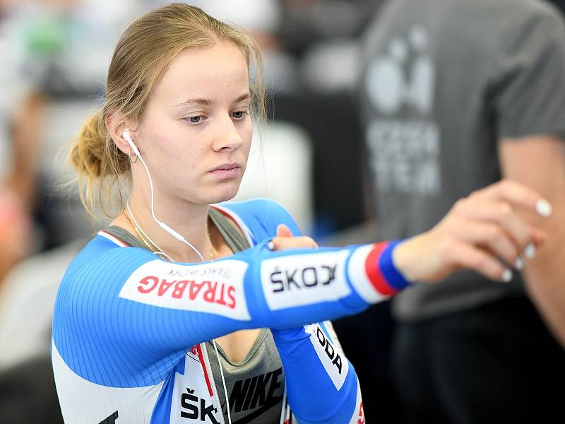 Dráhařka brněnské Dukly Veronika Jaborníková v závodě na 500 metrů s pevným startem na mistrovství světa ve francouzském Roubaix.