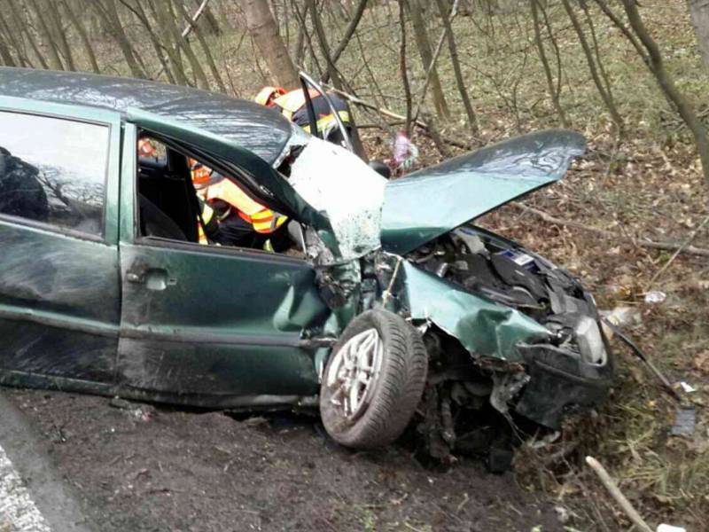 Osobní auto havarovalo v neděli dopoledne na silnici I/54 poblíž Nížkovic. Na místě byli čtyři zranění včetně dětí.