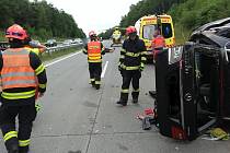 Nehoda na dálnici D1 nedaleko Domašova na Brněnsku.