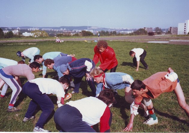 1991: tréninky bez výstrojí (Zelinka červená čelenka)