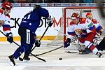 Carlson Hockey Games v brněnské DRFG aréně mezi Ruskem v bílém a Finskem