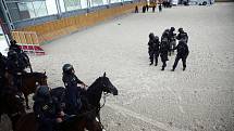 V Medlánkách se slavnostně otevřela nová hala pro výcvik policejních koní a psů a Policie ČR zároveň představila nová vozidla pro jejich přepravu.