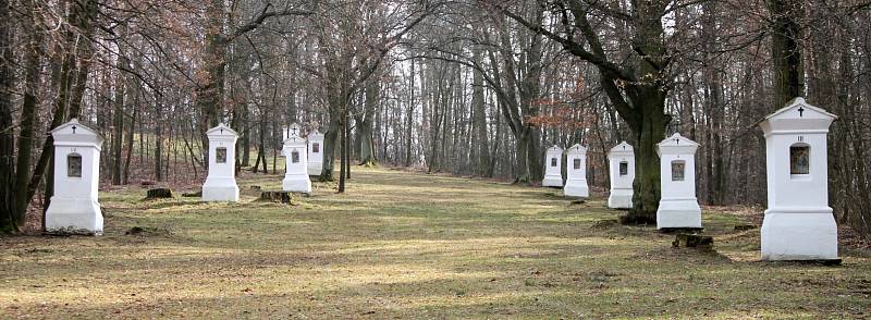 KŘÍŽOVÁ CESTA. Člověk nemusí být nutně věřícím, aby podlehl kouzlu křížové cesty v Hlubokých Mašůvkách. Doporučuji všem bez rozdílu vyznání k předjarní procházce, ideálně za ranního či dopoledního slunce.