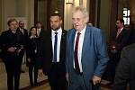 Prezident Miloš Zeman zahájil 21. listopadu 2017 návštěvu Jihomoravského kraje v brněnském sídle krajského úřadu a setkáním s pracovníky firmy Trade Fides.