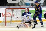 Carlson Hockey Games v brněnské DRFG aréně mezi Finskem v bílém a Švédskem.