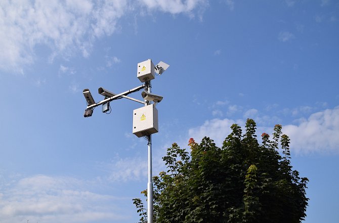 Úsekový radar v Pohořelicích na Znojemské ulici.
