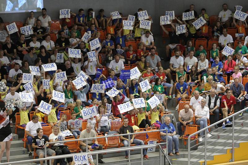 České volejbalistky v zápase proti Slovinsku.