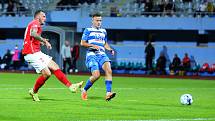 Brněnští fotbalisté (v červeném) deklasovali Ústí nad Labem 6:1.