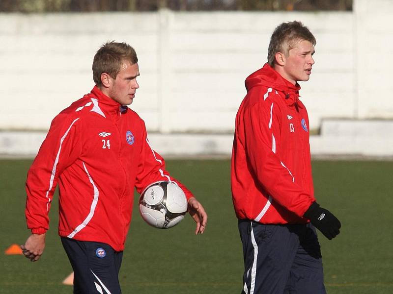 Trénink fotbalistů 1. FC Brno.