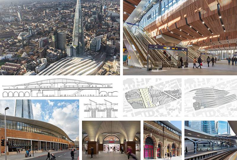 Grimshaw Architects, AFRY CZ (Londýn – Praha): Vlakové nádraží „London Bridge”, Londýn, Spojené království. Vizualizace.