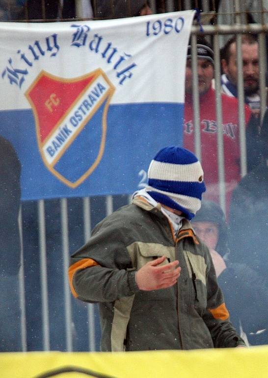 Fotbalové utkání mezi 1. FC Brno a Baníkem Ostrava.