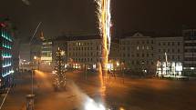Silvestrovské oslavy na Náměstí svobody.
