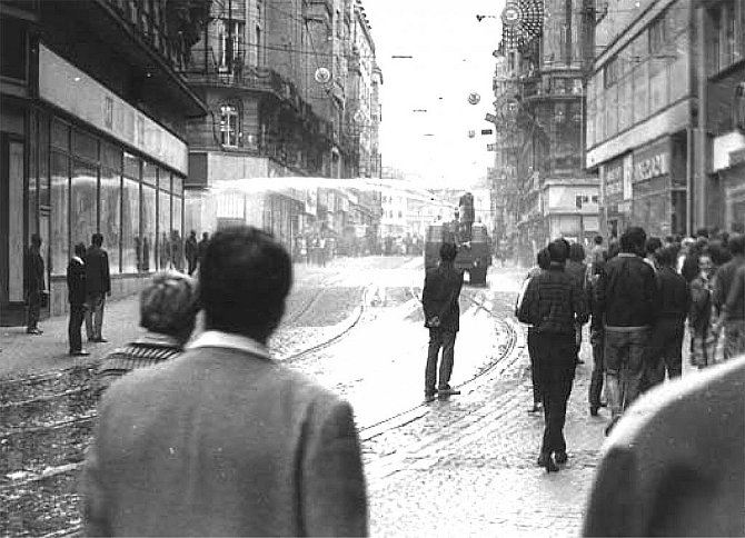21. srpen 1969 v ulicích Brna.