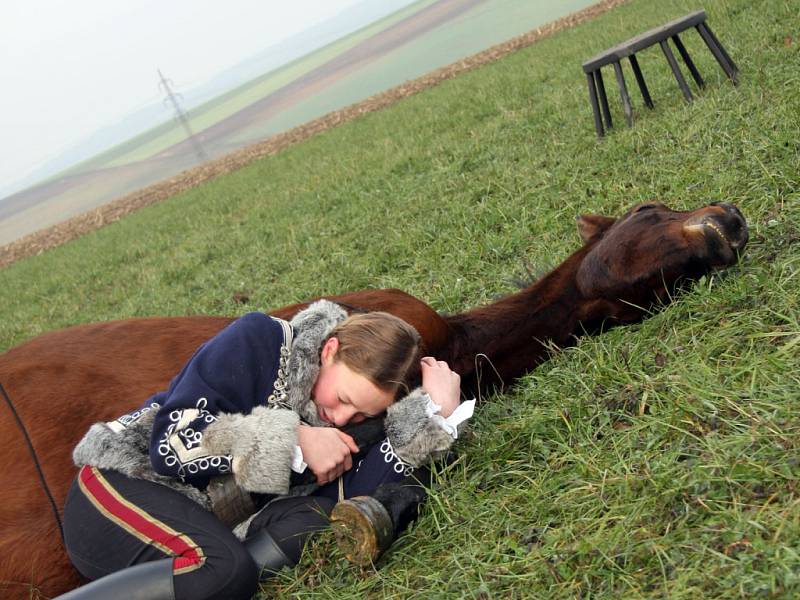 Položení základního kamene Pomníku koním padlým (nejen) v bitvě u Slavkova.