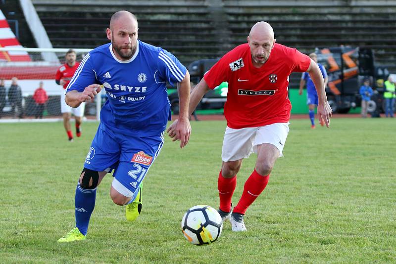 Za Lužánkami se ve čtvrtek utkaly legendy Zbrojovky Brno a Sigmy Olomouc. Duel skončil remízou 4:4.