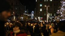 Rozsvícení vánočního stromu na náměstí Svobody v Brně.