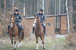 Jízdní policie hlídkuje na Brněnské přehradě.