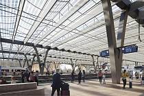 Vítězný návrh architektonické soutěže na podobu nového hlavního vlakového nádraží v Brně.