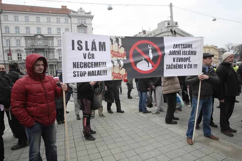 Asi tisícovka lidí v sobotu přišla na Moravské náměstí v Brně na demonstraci proti islámu. Nedaleko svolali vlastní shromážděni zastánci tolerance a náboženské svobody.