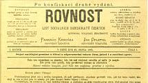 Přesně před 135 lety, tedy 20. srpna 1885, vyšlo první číslo Rovnosti, které se dostalo k lidem. Výtisk z 13. srpna byl zkonfiskovaný. Zpočátku Rovnost vycházela dvakrát měsíčně: první a třetí čtvrtek. Odpovědným redaktorem byl Pankrác Krkoška.