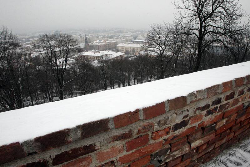 Brno se dočkalo první letošní sněhové pokrývky.