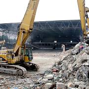 Demolice stadionu za Lužánkami.