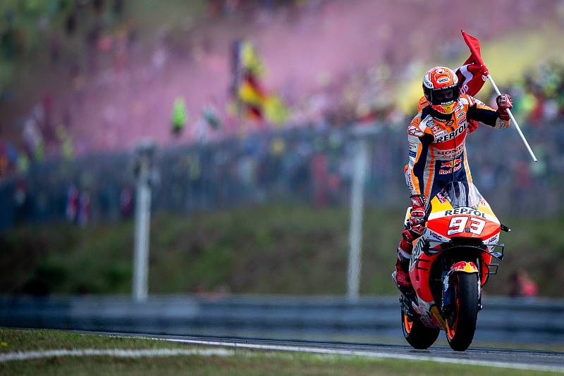 Finálový závod MotoGP Velká cena České republiky, závod mistrovství světa silničních motocyklů v Brně 4. srpna 2019. Na snímku Marc Marquez (SPA).