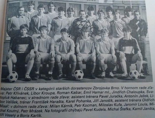 Zbrojovka Brno získala v sezoně 1987/1988 mistrovský titul ve federální dorostenecké lize.