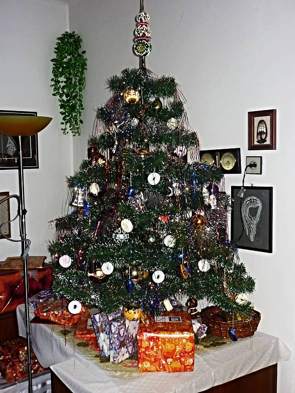 Stromeček v obležení dárků.