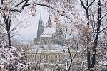 Poslední listopadový víkend zasypal Brno sníh.