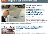 Krajské volby na webu Deníku Rovnost.