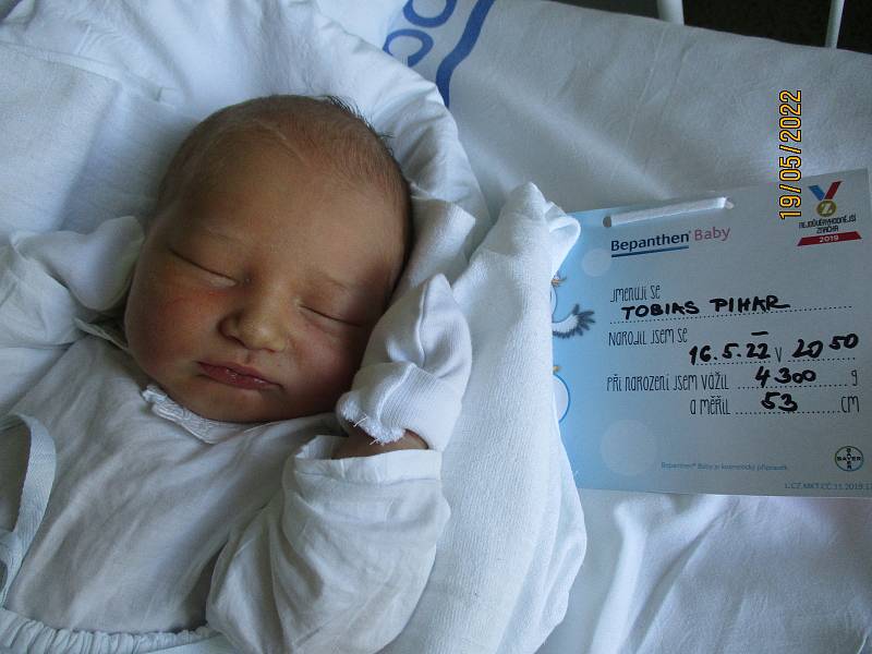 Tobias Pihar, 16. května 2022, Tvrdonice, Nemocnice Břeclav, 53 cm, 4300 g