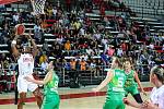 Královopolské basketbalistky (v zeleném) v napínavém eurocupovém utkání padly, v Antalyi prohrály 77:79.