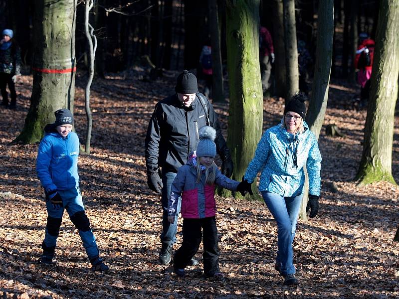 Šestačtyřicátý ročník výstupu na Babí lom nedaleko Brna. Turisté si vyšli na Nový rok.