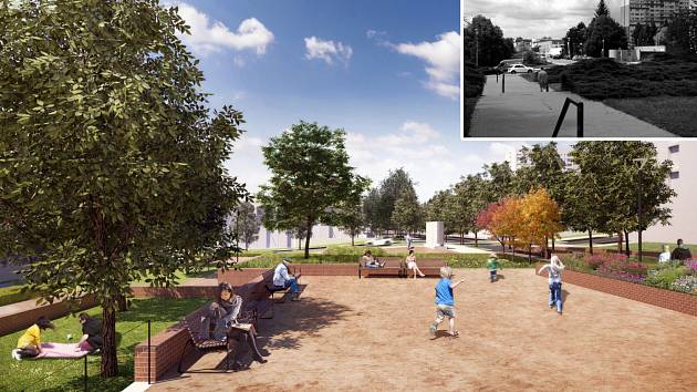 Více místa pro lidi, více zeleně, nové chodníky pro pěší a méně aut – tak by se mohlo v budoucnu proměnit Halasovo náměstí na jednom z největších brněnských sídlišť Lesná.