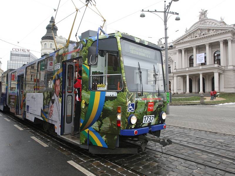 Reklamní tramvaj Jihomoravského kraje.