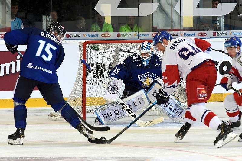 Úvodní zápas Carlson Hockey Games v brněnské DRFG aréně mezi Českou republikou v bílém a Finskem