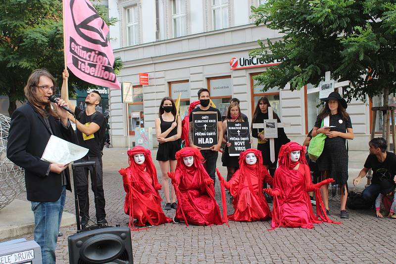 Hnutí Extintion Rebellion a Animal Rebellion a jeho příznivci prošli městem, aby upozornili na vyhynulé druhy a důsledky klimatické změny.