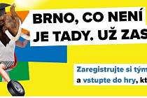 Logo kampaně Brno, co není, je tady