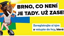 Logo kampaně Brno, co není, je tady