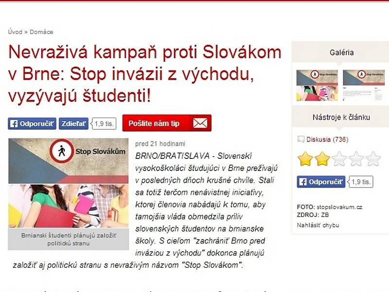 Článek z www.topky.sk. 